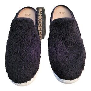 UGG Australia Ricci Loafer Sneaker Slipper Black Fur Women's Size 10